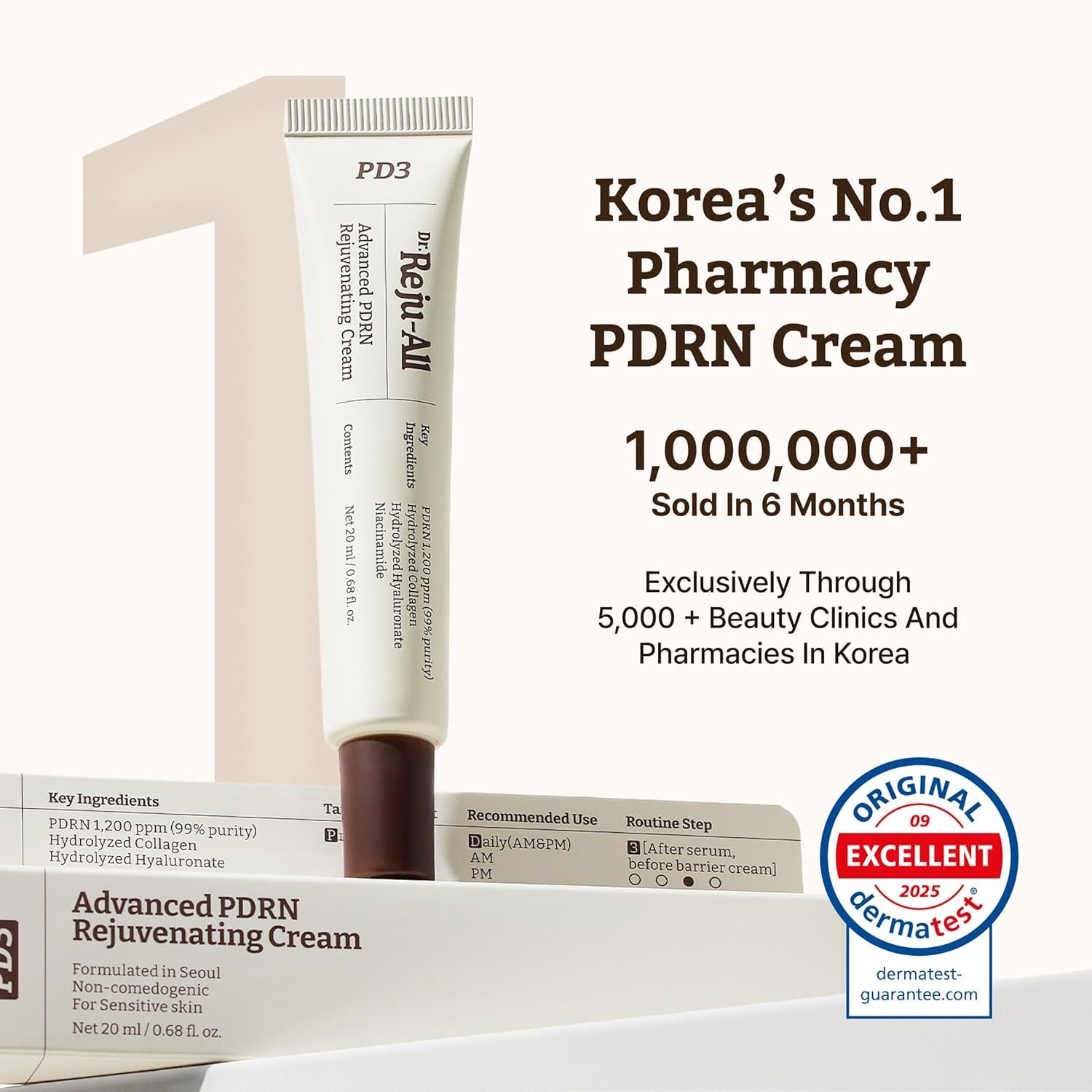 Dr. Reju-All Advanced PDRN Rejuvenating Cream Max – 99% Pure Salmon DNA Gel Type Face Moisturizer – Optimal 1200Ppm for Glass Skin & Plumping – Korean Pharmacy Anti-Aging Skin Care Face Cream -2 Fl Oz