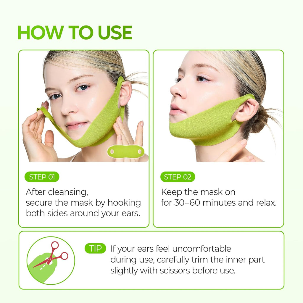 Dr.Melaxin CACTOX V-Lifting Mewing Band – Cactox + Caffeine + Collagen Double Chin Lifting Band for Sagging Jawline & Facial Puffiness | 115.49% Jaw & Chin Lifting Improvement | Korean V-Line Lifting