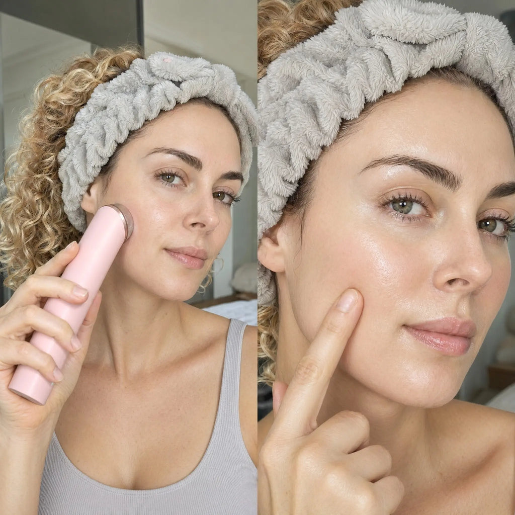 Korean Glow Device Booster - Pink New | K-Beauty Viral Glass Glow Device, 4 Light Modes, Mini Facial Lifting Tool, Lightweight Portable Korean Skincare Experience, Daily 5-Minute Skin Care