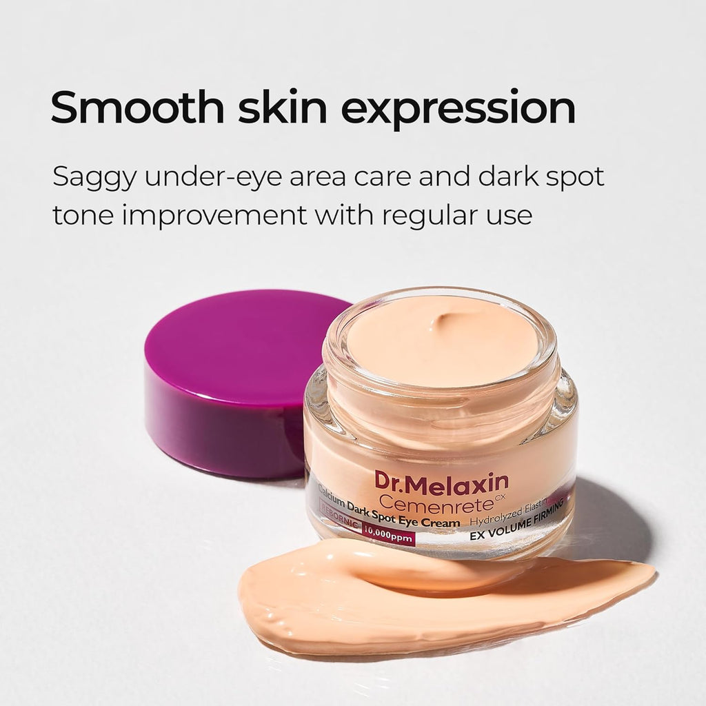 Dr.Melaxin Calcium Dark Spot Eye Cream 15G – Niacinamide & Calcium Gluconate Eye Cream for Dark Circles, under Eye Bags & Sagging | Hydrolyzed Elastin EX Volume Firming | Korean Eye Cream