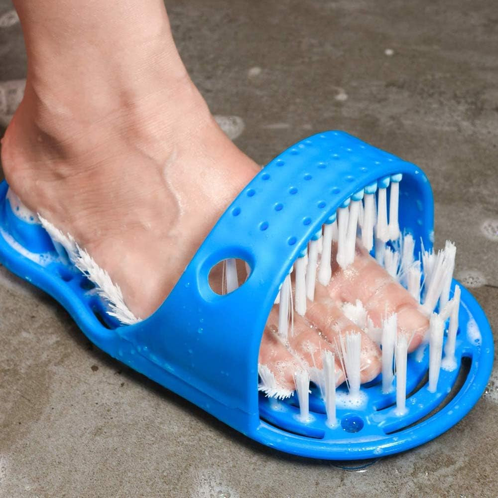 LUITON 2 Pack Foot Scrubber Massager Scrub Feet Cleaner Washer Brush for Shower Spa Massage Floor Slipper for Exfoliating Cleaning Foot