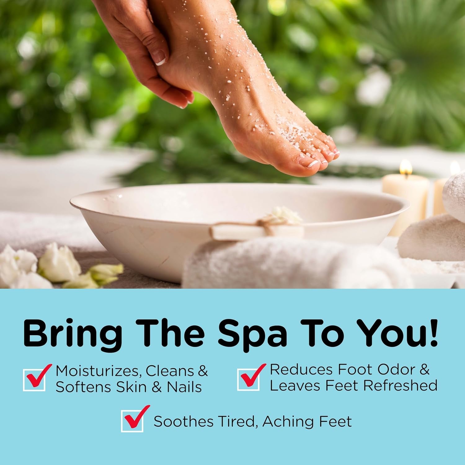 Fungi-Nail Foot & Nail Soak with Tea Tree Oil - Moisturize, Reduce Foot Odor, & Soothe Aching Feet - a Therapeutic Blend of Rich Mineral Epsom Salt, Pure Sea Salt, and 7 Essential Oils - 1 Pound