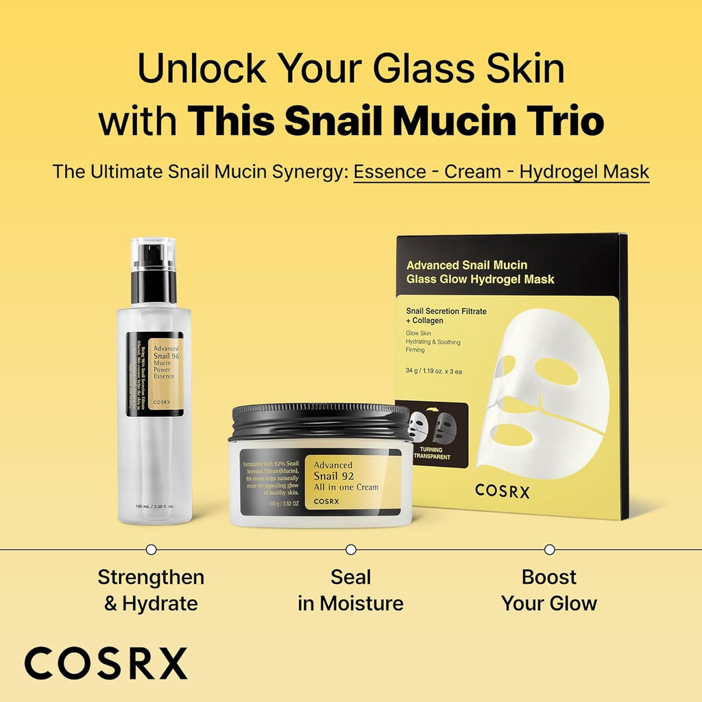 COSRX Snail Mucin 92% Face Moisturizer, 3.52 Oz, Lightweight Moisturing Cream for Soft, Glowy Skin, Korean Skin Care, Korean Moisturizer Face Cream, Mothers Day Gifts for Mom