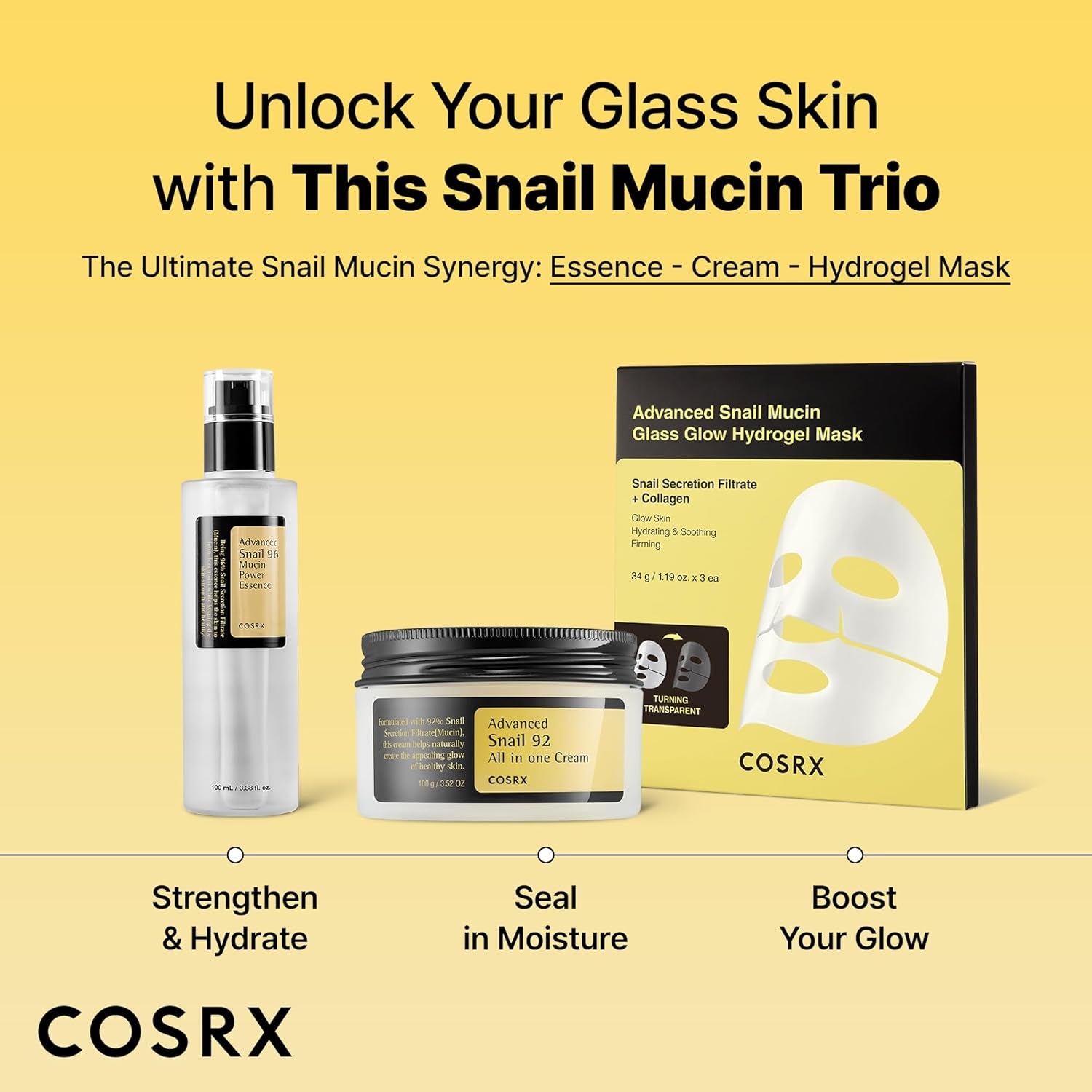 COSRX Snail Mucin 92% Face Moisturizer, 3.52 Oz, Lightweight Moisturing Cream for Soft, Glowy Skin, Korean Skin Care, Korean Moisturizer Face Cream, Mothers Day Gifts for Mom