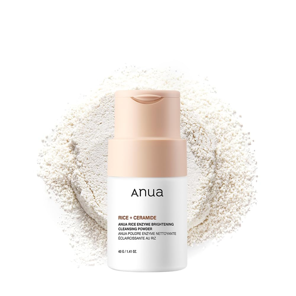 ANUA Rice Enzyme Brightening Cleansing Powder, Exfoliating Powder-To-Foam Cleanser, Smooth Texture & Clarity, Hydrating & Gentle Formula, Korean Skincare,1.41 Fl.Oz