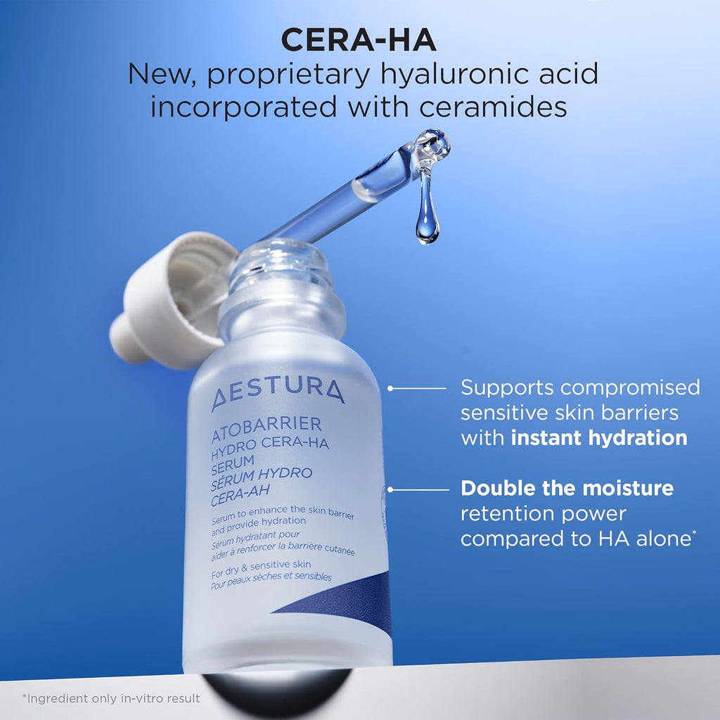 AESTURA ATOBARRIER365 Hydro CERA-HA Korean Face Serum with Ceramides, Hyaluronic Acid & Niacinamide | Lightweight Hydrating Serum for Barrier Repair & Glow for Dry & Sensitive Skin, 30ML / 1.01 Fl.Oz.