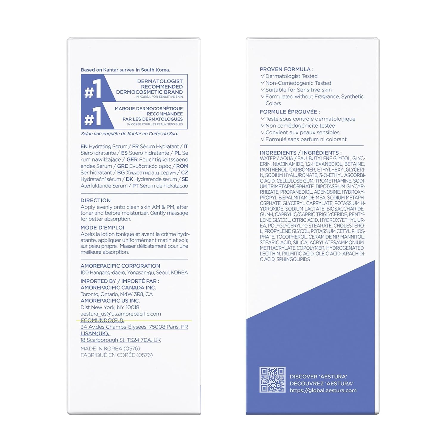 AESTURA ATOBARRIER365 Hydro CERA-HA Korean Face Serum with Ceramides, Hyaluronic Acid & Niacinamide | Lightweight Hydrating Serum for Barrier Repair & Glow for Dry & Sensitive Skin, 30ML / 1.01 Fl.Oz.