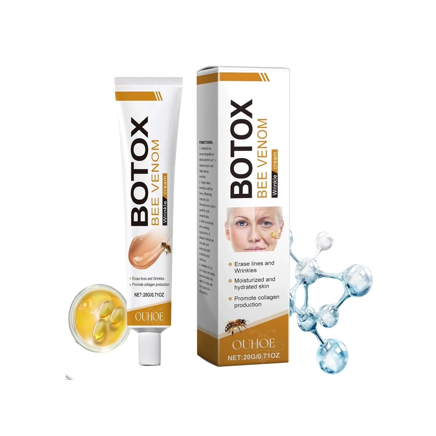 Botox Bee Venom Wrinkle Removal Cream, Natural Moisturiser Firming & Wrinkle-Reducing Deeply Nourishes Face Skin.
