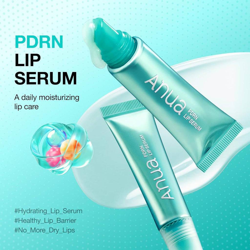 Anua PDRN Lip Serum, Long-Lasting Hydration for Dry, Cracked Lips, Non-Sticky Moisturizing Lip Care with Salmon DNA, Hyaluronic Acid & Collagen, Korean Skincare, 0.33 Fl.Oz