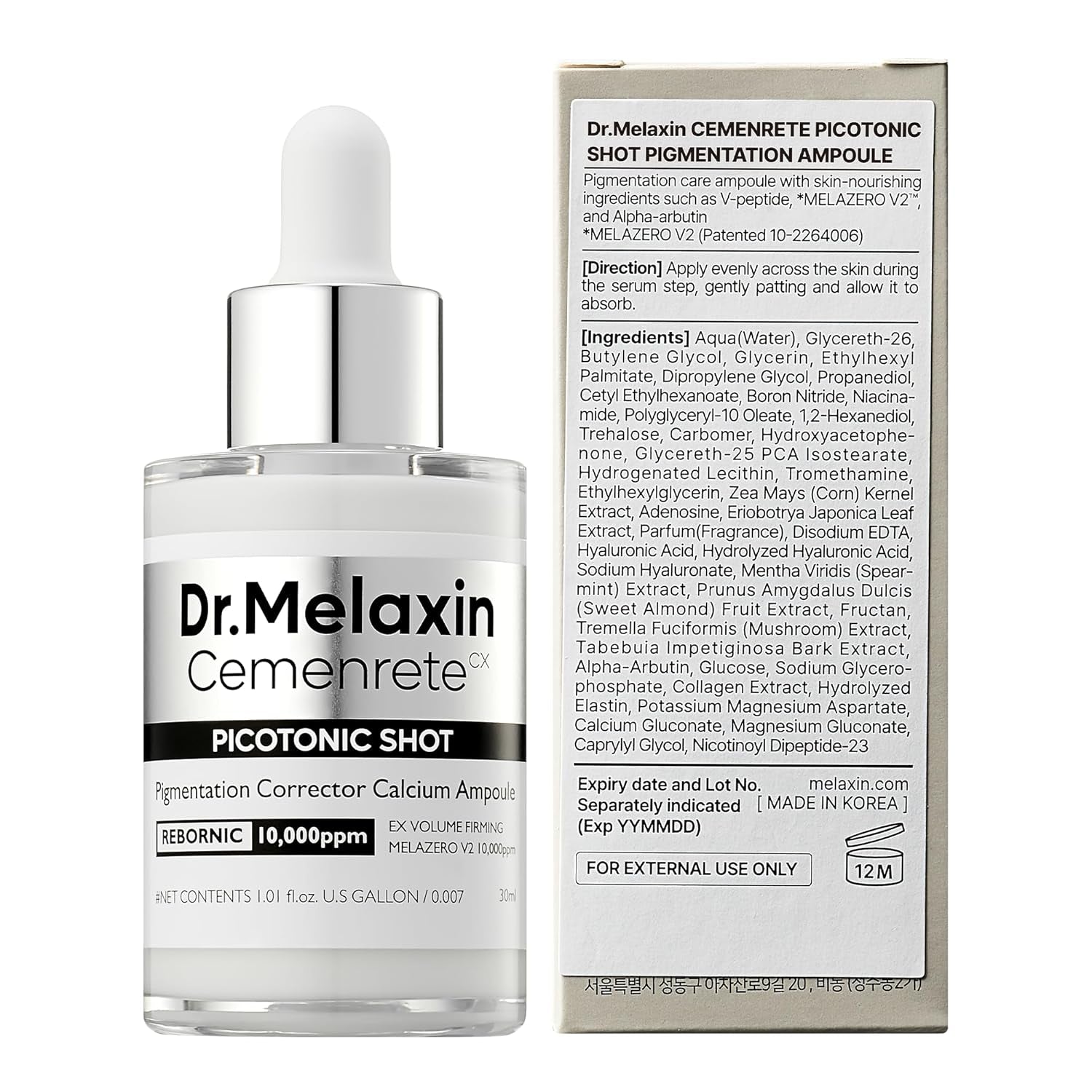 Dr.Melaxin Picotonic Shot Serum with Alpha-Arbutin & Niacinamide, Firming Density Serum for Even Skin Tone, Anti-Aging & Dark Spot Care, 1.01 Fl.Oz