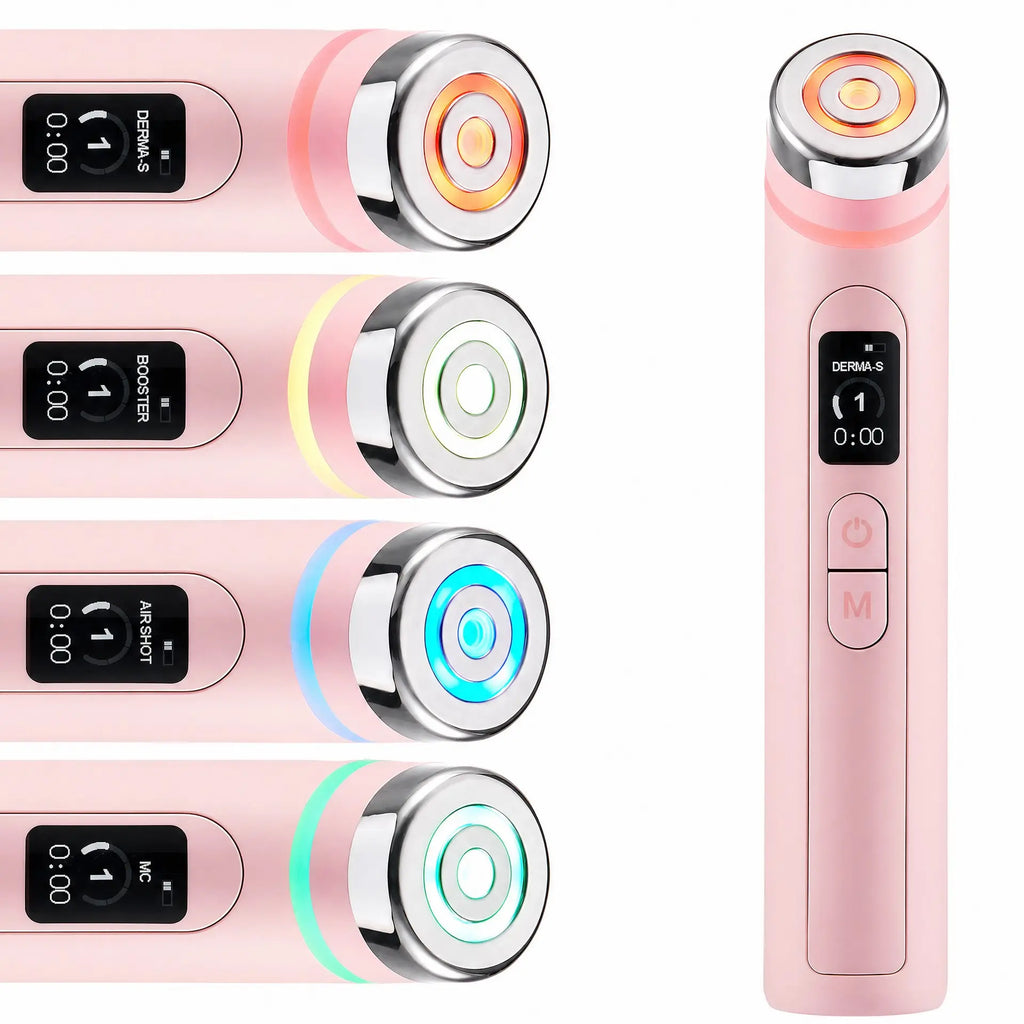Korean Glow Device Booster - Pink New | K-Beauty Viral Glass Glow Device, 4 Light Modes, Mini Facial Lifting Tool, Lightweight Portable Korean Skincare Experience, Daily 5-Minute Skin Care