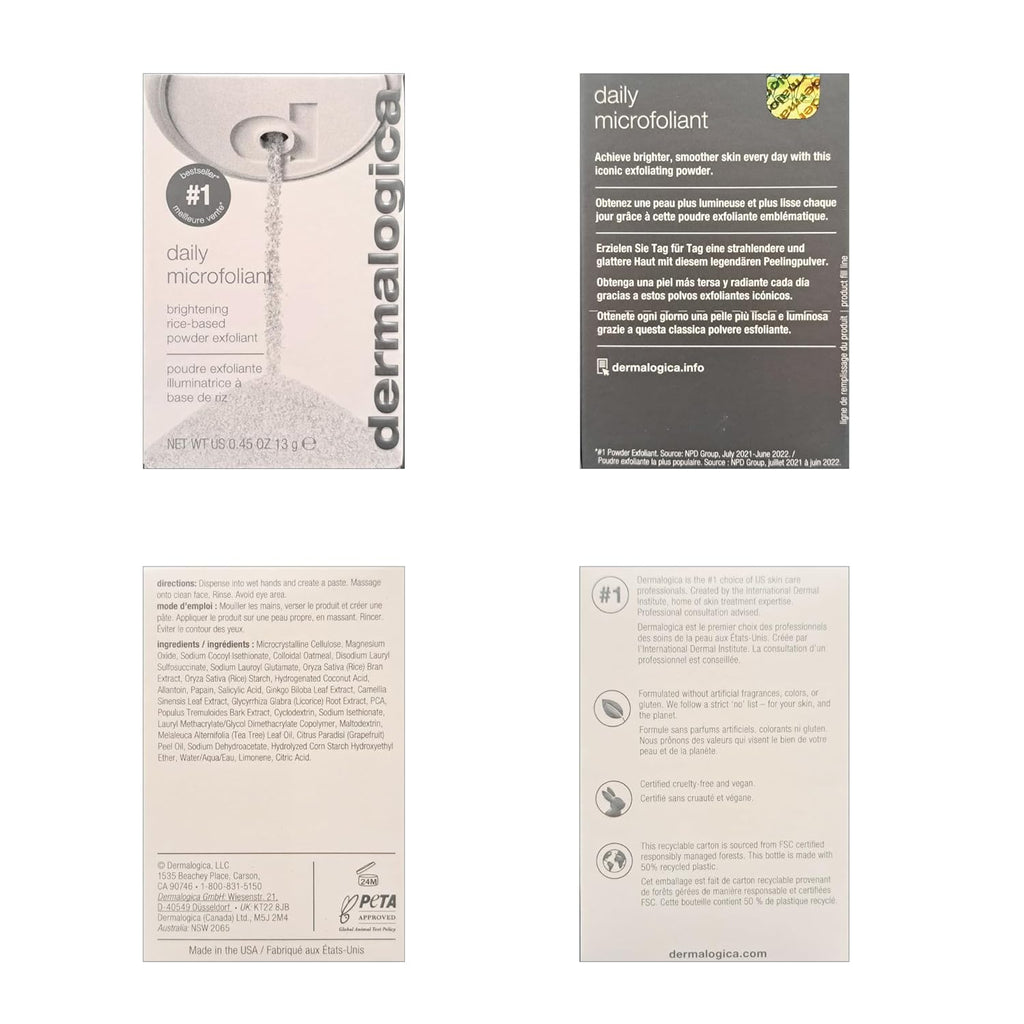 Dermalogica Daily Microfoliant, Face Exfoliator Scrub Powder with Salicylic Acid and Papaya Enzyme, Achieve Brighter, Smoother Skin Daily