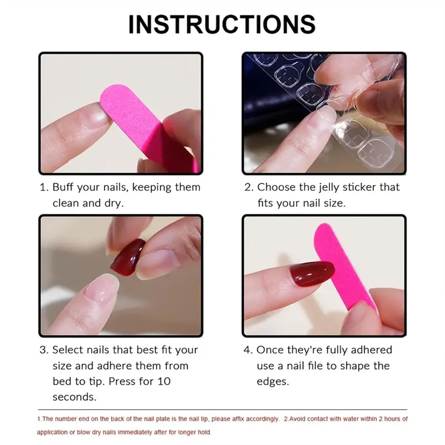 CTTHNBD Press on Nails Almond - French Tip Fake Nails with Gold Line Design - Medium Fasle Nails Press Ons - for Women 24 Pcs