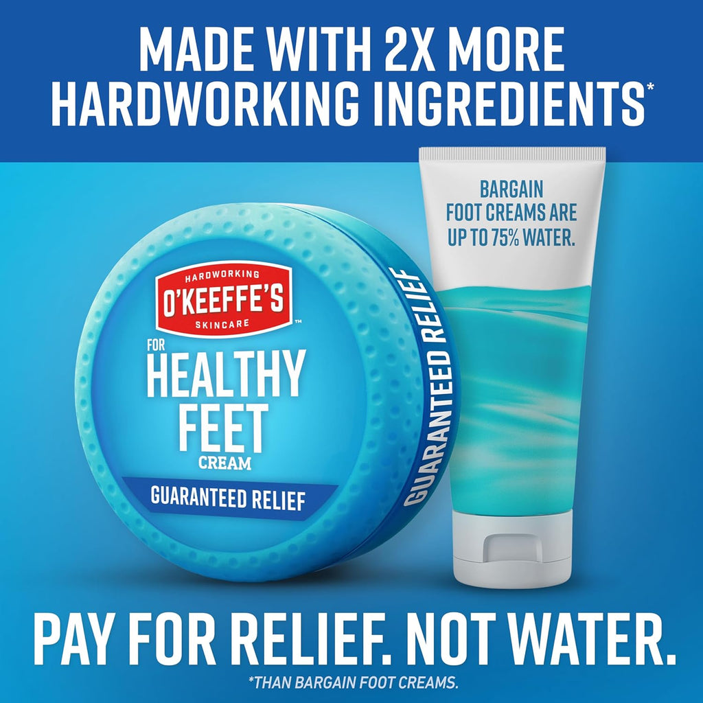 O'Keeffe'S for Healthy Feet Foot Cream - 3.2 Oz Jar (1 Pack) - Guaranteed Relief for Extremely Cracked, Dry Feet, Repairing Skincare, Instantly Boosts and Retains Moisture Levels