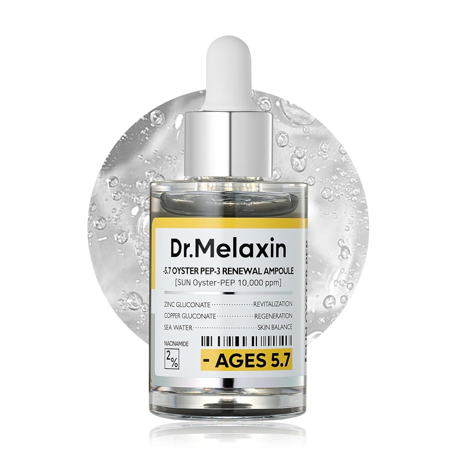 Dr.Melaxin Oyster Pep3 Renewal Ampoule for Plumping, anti Aging, Hydrating Face | Visibly Smooth and Glowy Skin, Korean Skincare, 1.01 Fl Oz(30Ml)