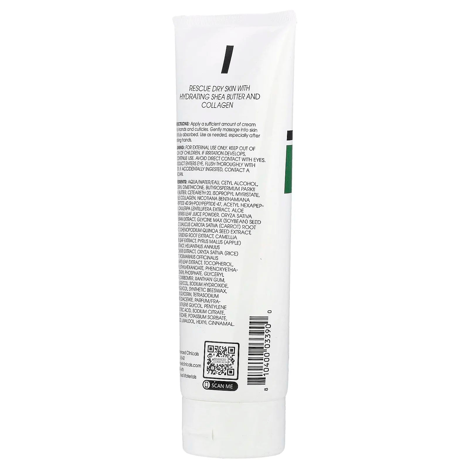 Advanced Clinicals Collagen Hand Cream, 8 Fl Oz (237 Ml)