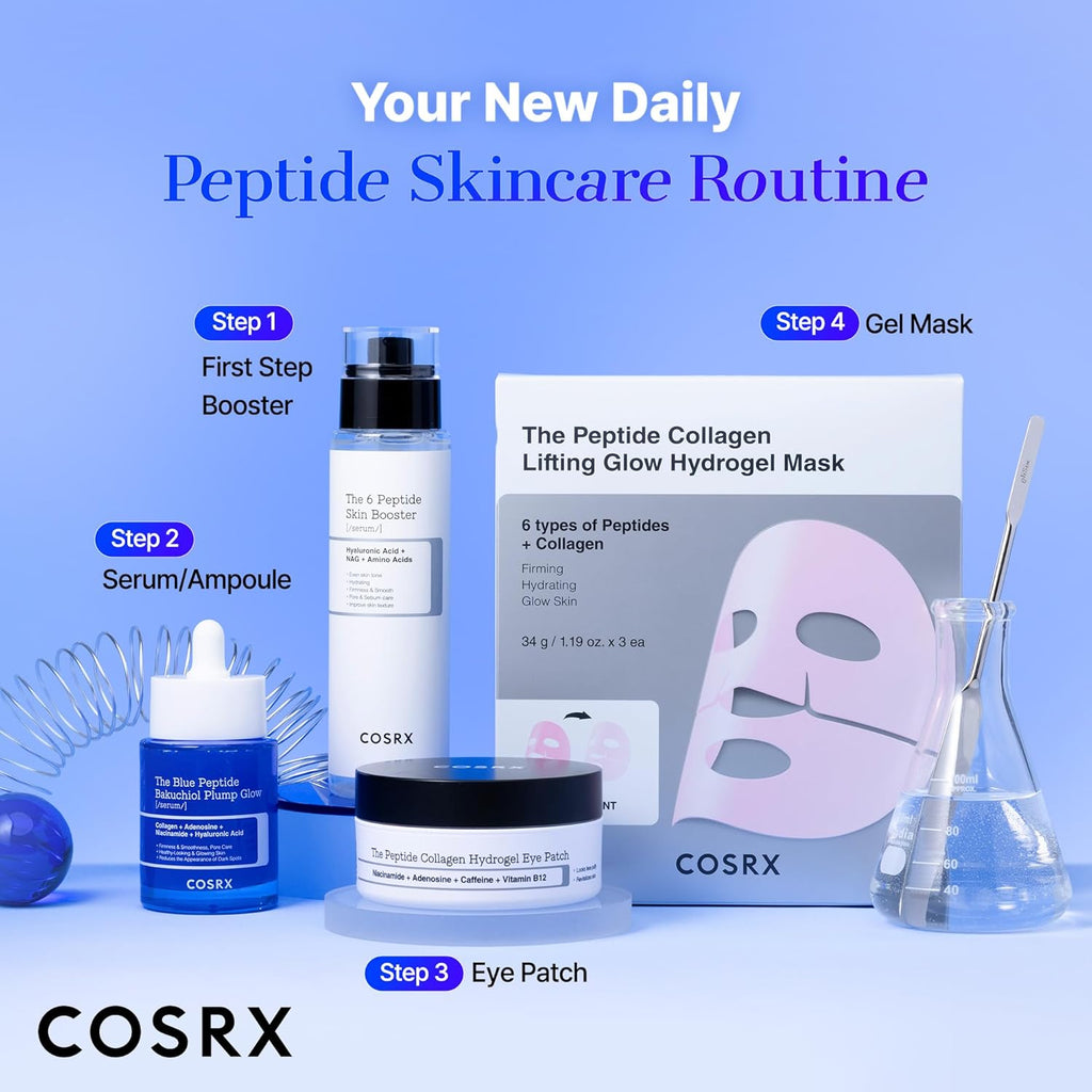 COSRX the Blue Peptide Bakuchiol Plump Glow Serum, Korean Peptide Plumping Serum for Face, Ghk-Cu Copper Peptides, Bakuchiol, Anti-Aging & Firming, Korean Skin Care, Mothers Day Gifts, 1.69 Fl Oz
