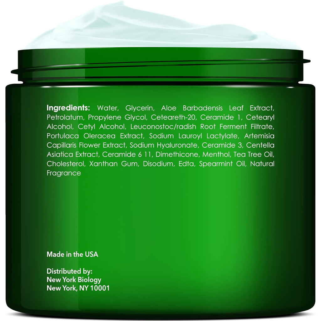 New York Biology Tea Tree Oil Foot Cream for Dry Cracked Feet, Athletes Foot, Nail Fungus, Jock Itch, Ringworm, Cracked Heels and Itchy Skin - Foot Cream - 8 Oz