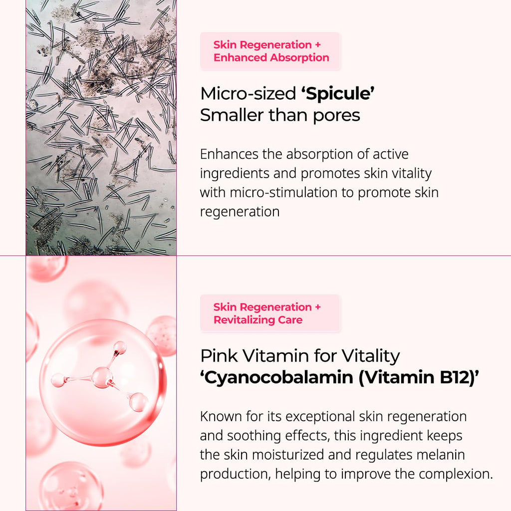Dr.Melaxin Cyano Pink Spicule Cream with Calcium & Vitamin B12, Spicule Treatment for Dark Circles & Fine Lines, Niacinamide for Hydrating & Firming, 1.69 Fl.Oz