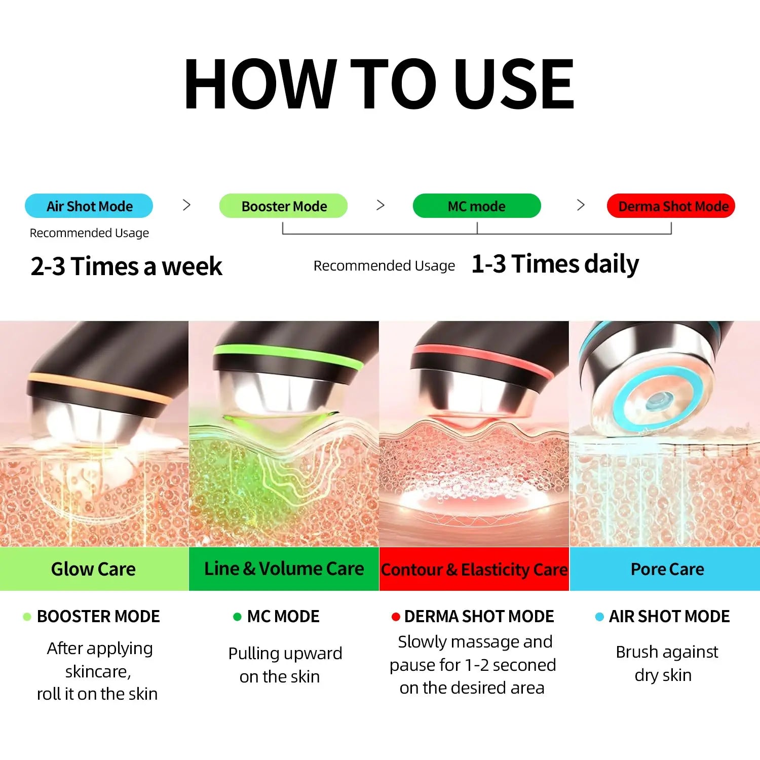Korean Glow Device Booster - Pink New | K-Beauty Viral Glass Glow Device, 4 Light Modes, Mini Facial Lifting Tool, Lightweight Portable Korean Skincare Experience, Daily 5-Minute Skin Care