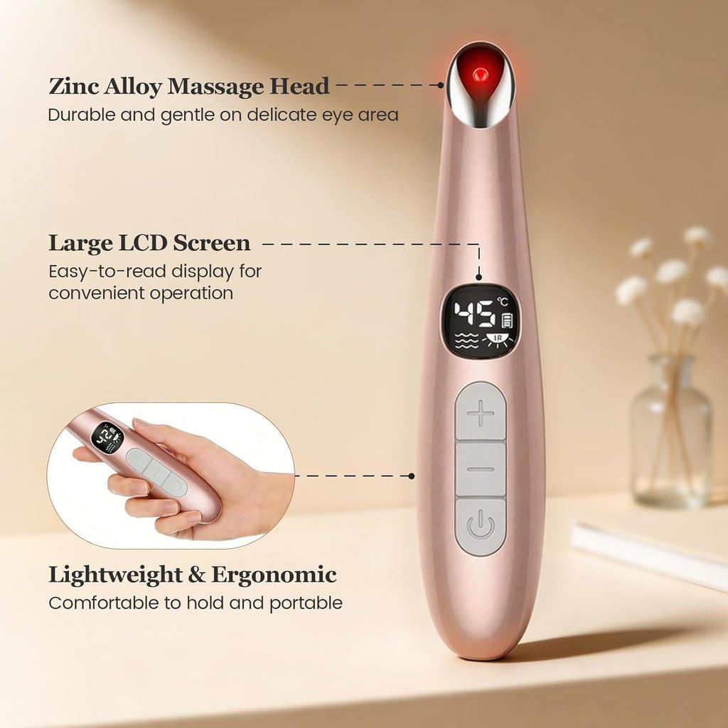 Eye Lift Wand, 3 Modes Eye Massager Wand, Eye Massager for Dry Eyes, Dark Circles and Puffiness, Eye Lifting Device for Fine Lines, Black