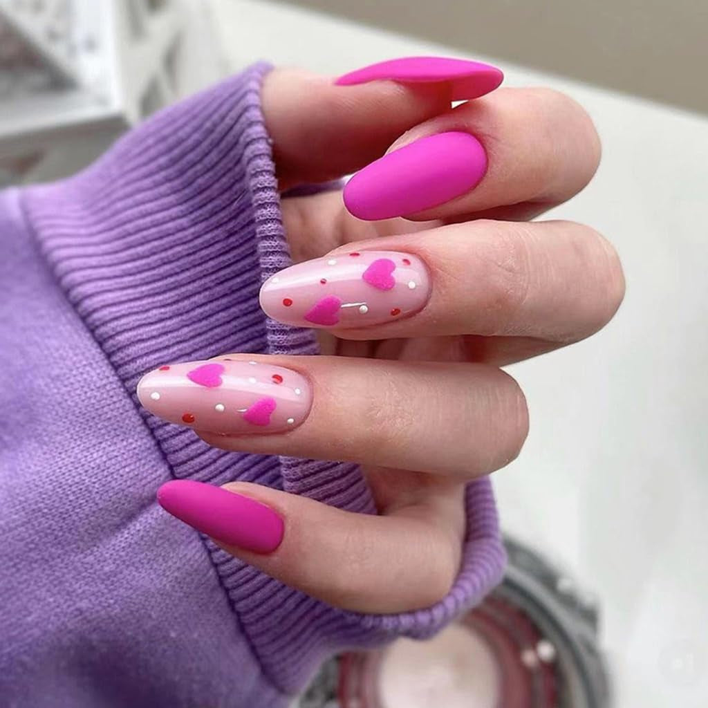 CTTHNBD Press on Nails Almond - French Tip Fake Nails with Gold Line Design - Medium Fasle Nails Press Ons - for Women 24 Pcs