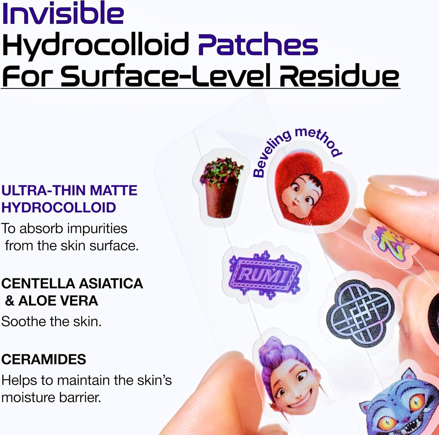 Anua Ultra-Thin Spot Cover Patch, Invisible Hydrocolloid Acne Patch for Face, Cute Pimple Patches, Centella Care for Sensitive Skin, Kpop Demon Hunters, Korean Skincare, 55Ea
