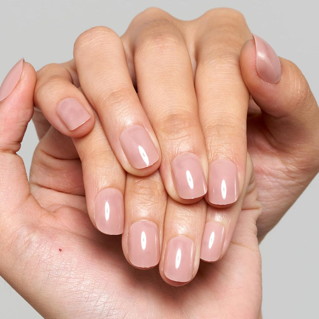 GLAMERMAID Nude Pink Short Press on Nails, Natural Extra Short Squoval Glue on Nails for Women, Coral Pink Square Jelly Soft Gel Fake Nails, round Reusable Acrylic False Nails Manicure Kit for Women
