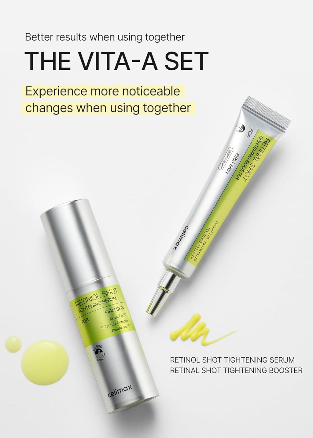 Celimax the Vita a Retinal Shot Tightening Booster (Duo Set 15Mlx2) | 0.1% Retinal, 3% Matryxyl, High-Strength Retinoid for Anti-Aging, Pore Minimizer, Wrinkles & Fine Lines, Firmer Skin, Mothers Day