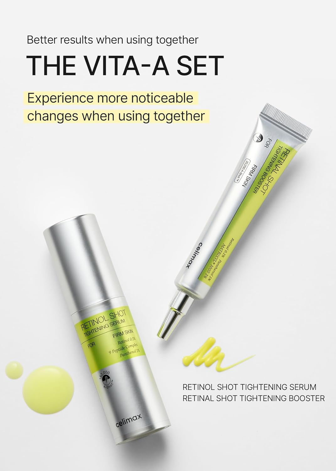 Celimax the Vita a Retinal Shot Tightening Booster (Duo Set 15Mlx2) | 0.1% Retinal, 3% Matryxyl, High-Strength Retinoid for Anti-Aging, Pore Minimizer, Wrinkles & Fine Lines, Firmer Skin, Mothers Day