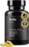 Dose by VH Superior Joints with NEM, Turmeric, Ginger & Hyaluronic Acid – Supports Flexibility, Mobility & Joint Comfort – Vegan Capsules (60 Count)