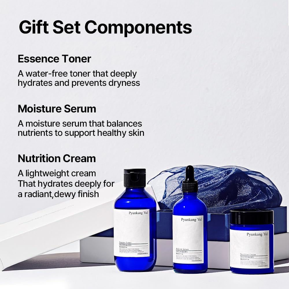 Pyunkang Yul PKY Barrier Line Skincare Gift Set, Holiday Essentials for Moisturizing & Nourishing, Toner, Serum & Face Cream, Ideal for Gifting (3-Item Set)