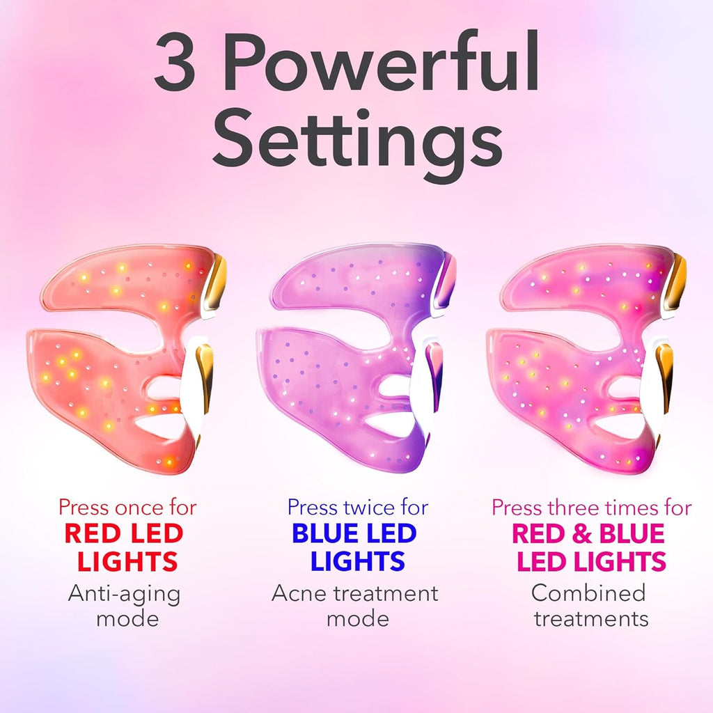 Dr. Dennis Gross Drx Spectralite Faceware Pro – LED Face Mask for Skin Rejuvenation with Dual Red & Blue Light Therapy, FSA HSA Eligible