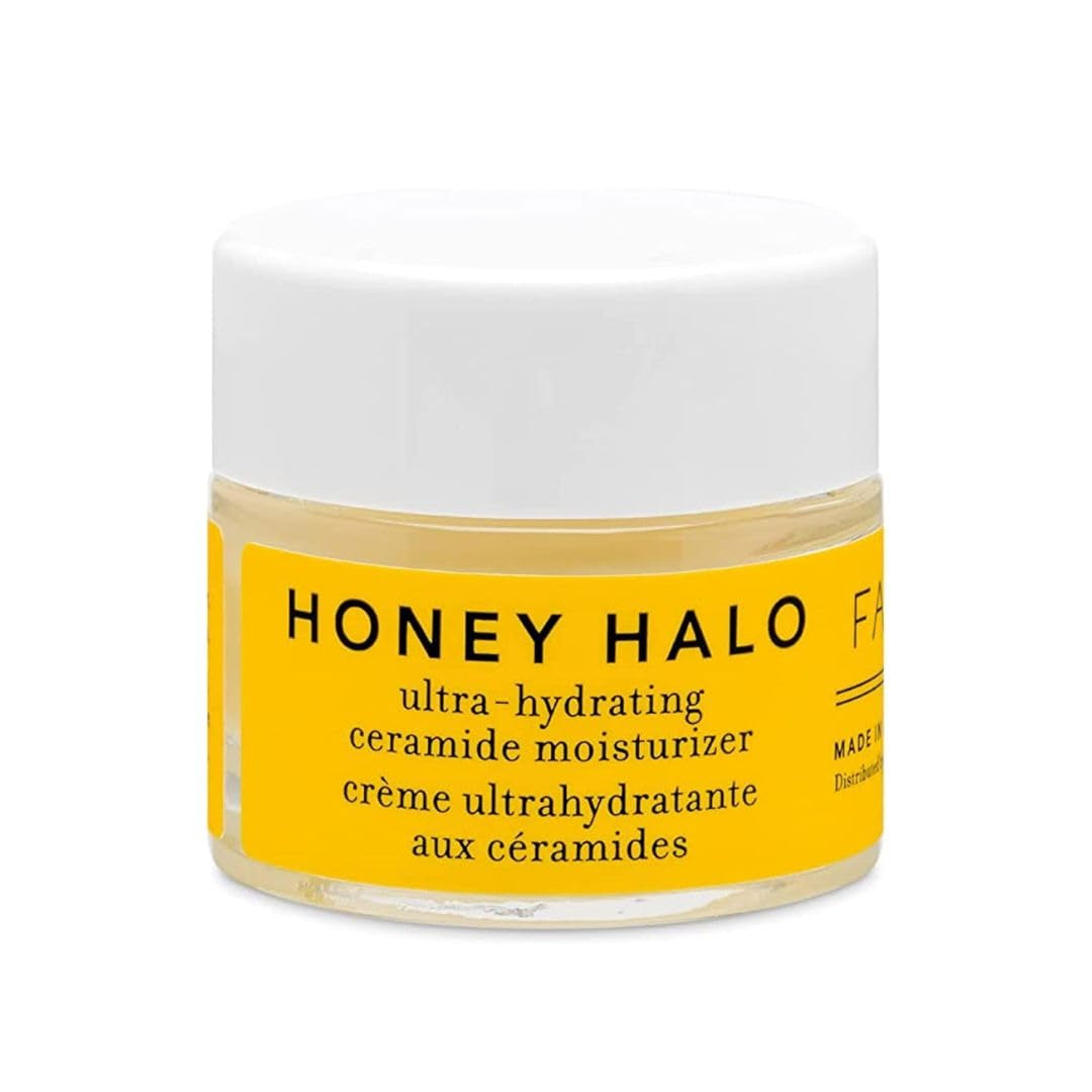 Farmacy Ceramide Face Moisturizer - Honey Halo Ultra Hydrating Facial Moisturizer with Buckwheat Honey + Ceramides - Helps Restore Barrier + Replenish Dryness - Plumping Skin Care for Dry Skin (50Ml)