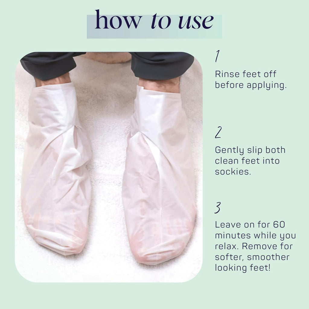 Spa Life Men'S Cooling Mint Foot Repair Balm and Moisturizing Socks Set - Revitalizing Hydrating Foot Mask for Soothing Tired, Achy Feet and Softening Dry, Cracked Skin One Size Fits Most- 6 Pairs