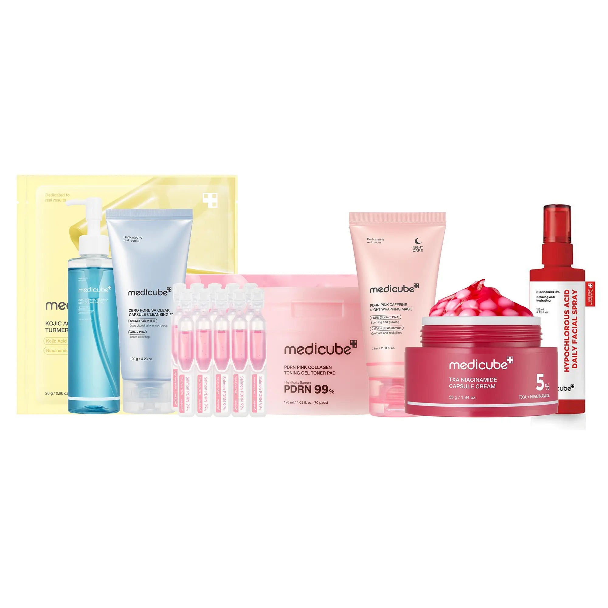 [Medicube] Affordable Glow in a WEEK Set | Includes 8 NEW TOP-SELLING Products | Achieve Glass Glow Skin in 7 DAYS with Korean Skincare