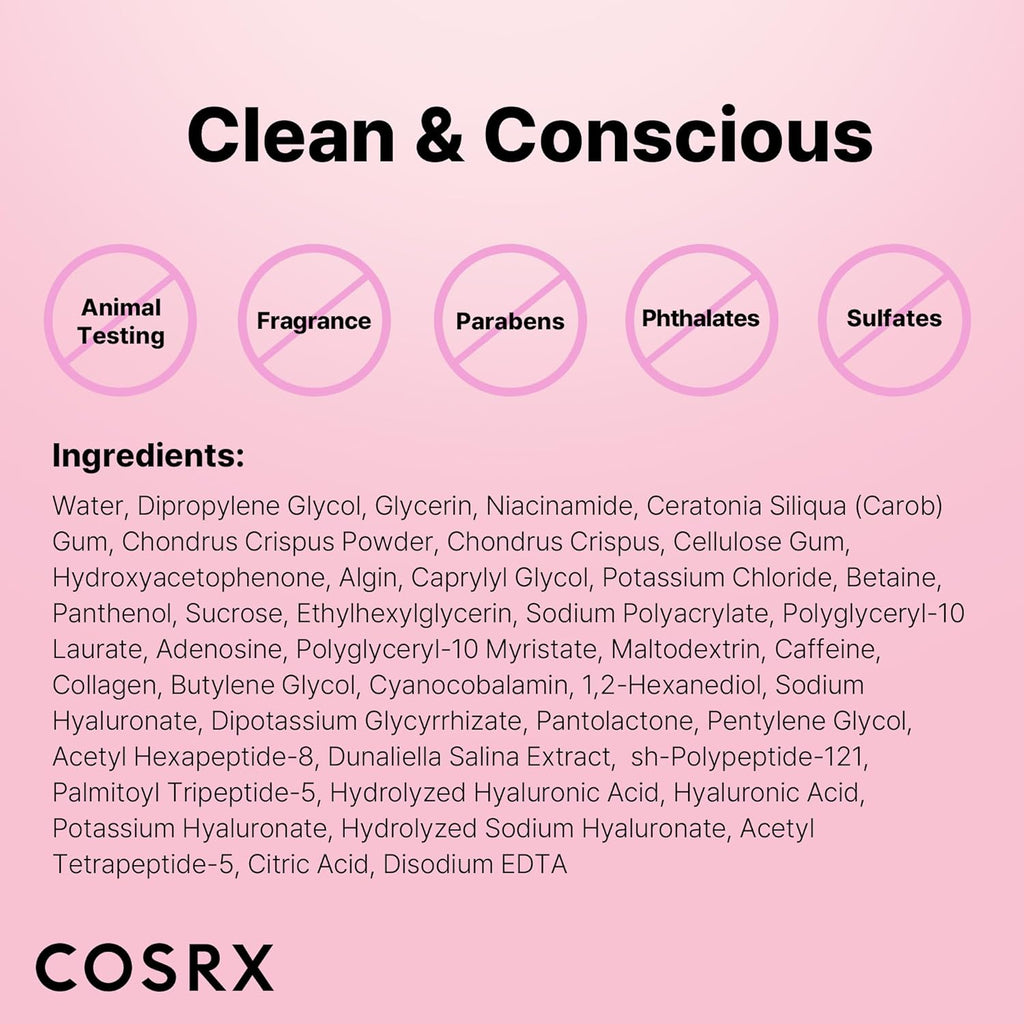 COSRX Pink Peptides Collagen Hydrogel Eye Patch for Puffy Eyes, Dark Circles & Fine Lines, Cooling under Eye Patches (60), Korean Skin Care