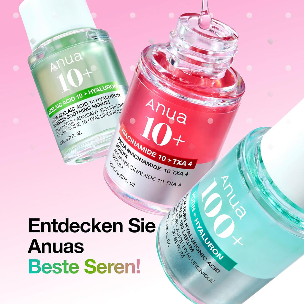 Anua Serum Discovery Trio, Mini Face Serum Travel Size Kit with Hyaluronic Acid, Niacinamide & Azelaic Acid, Hydrating Soothing Gift Set for Women, Korean Skincare Set -10Ml/0.33Fl.Oz × 3EA