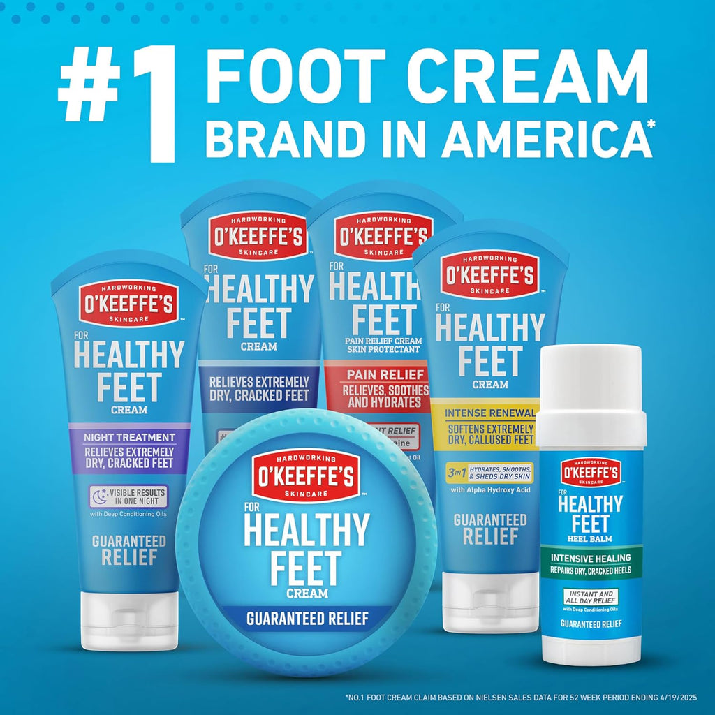 O'Keeffe'S for Healthy Feet Foot Cream - 3.2 Oz Jar (1 Pack) - Guaranteed Relief for Extremely Cracked, Dry Feet, Repairing Skincare, Instantly Boosts and Retains Moisture Levels