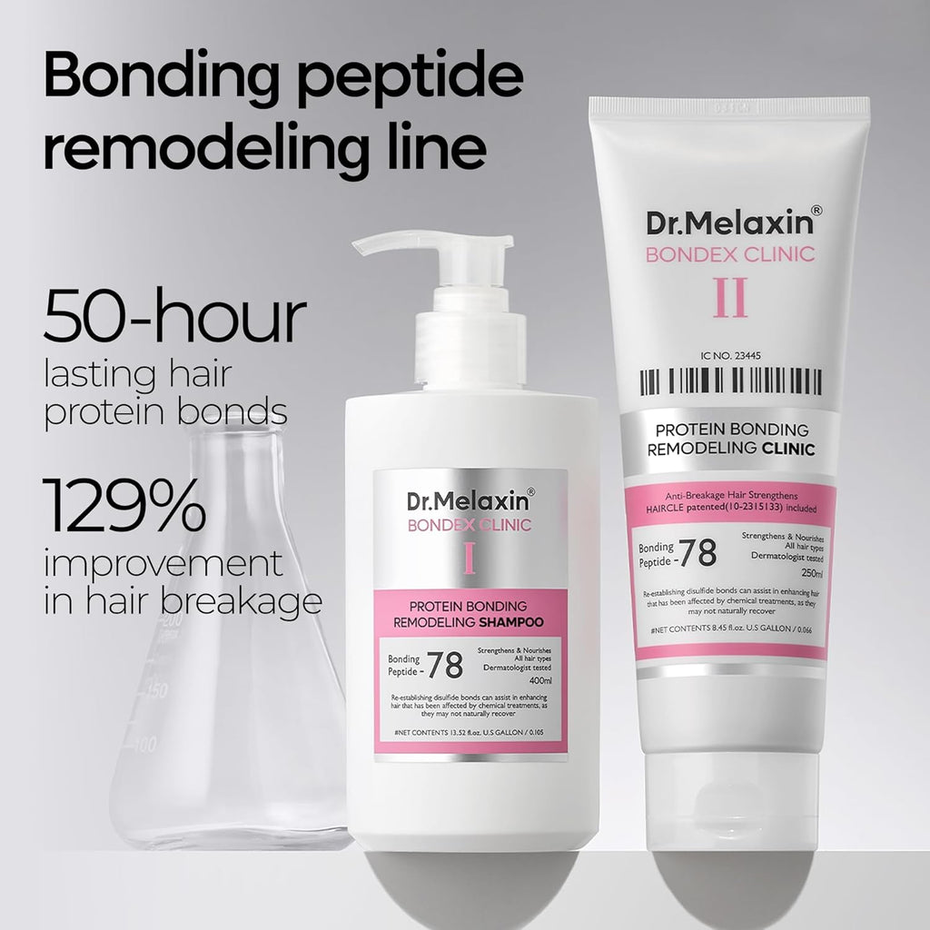 Dr.Melaxin Bondex Protein Bonding Remodeling Shampoo with Argan Oil | Strengthening Keratin & Peptides Bonder | Repair Hair | 13.52 Fl.Oz.