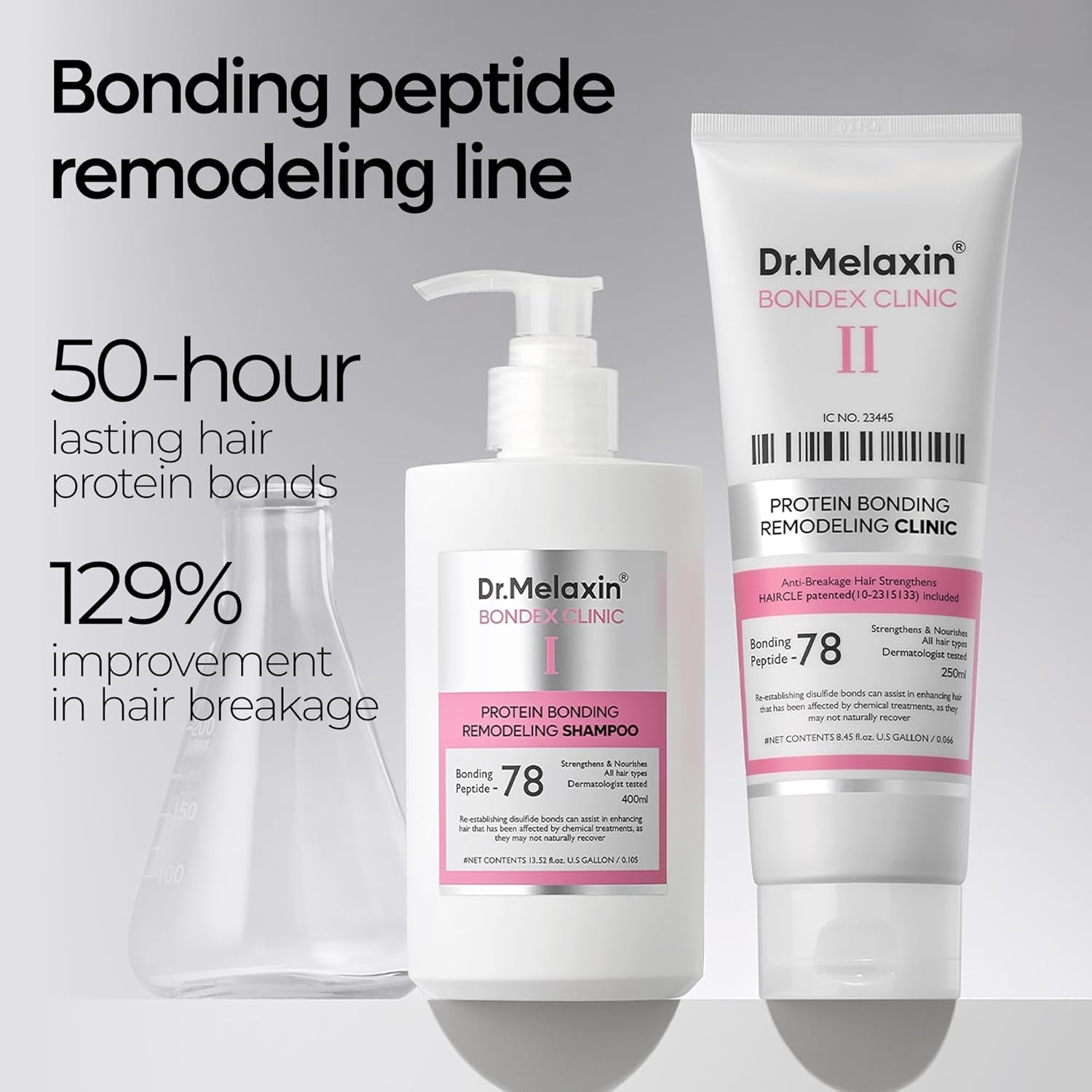 Dr.Melaxin Bondex Protein Bonding Remodeling Shampoo with Argan Oil | Strengthening Keratin & Peptides Bonder | Repair Hair | 13.52 Fl.Oz.