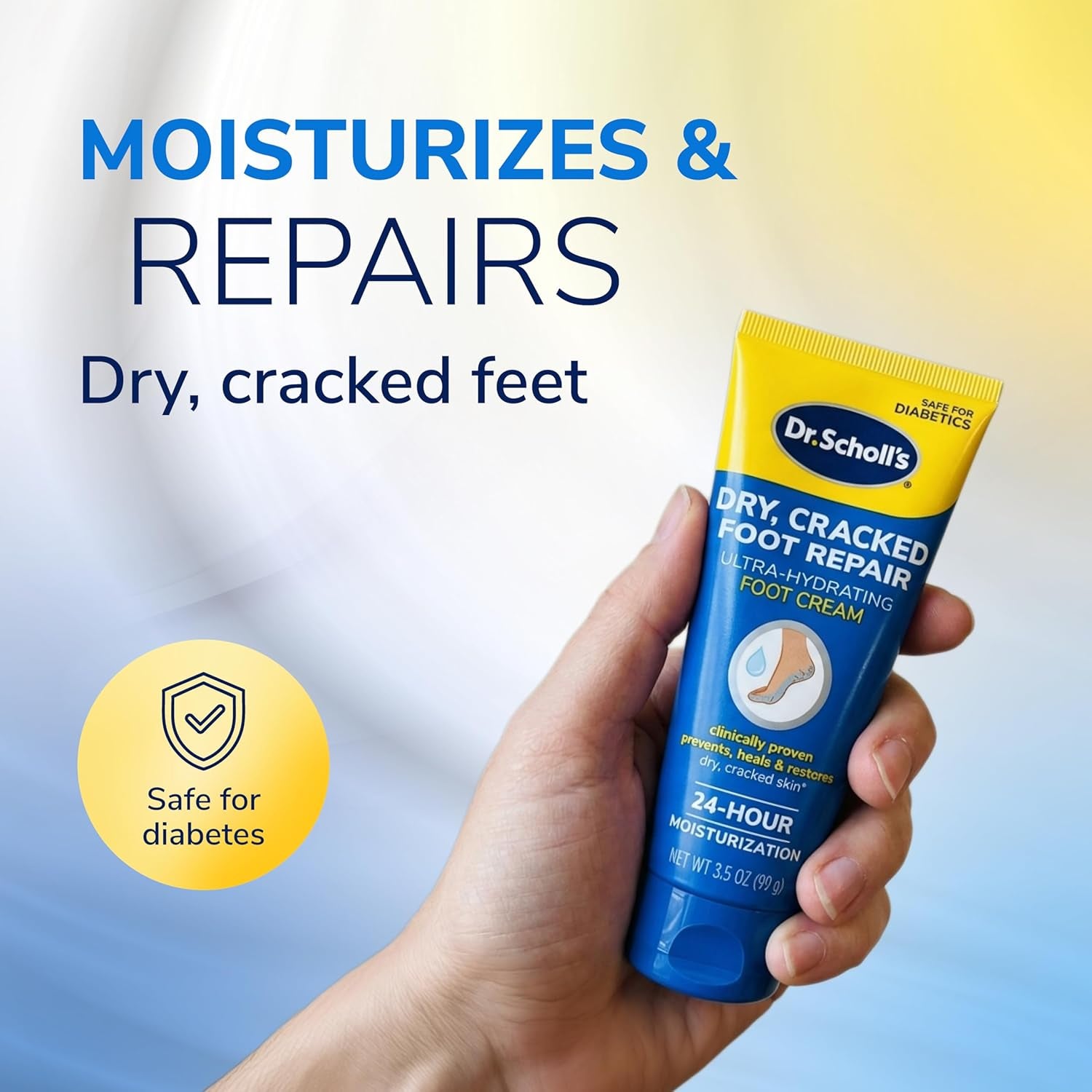 Dr. Scholl'S Dry, Cracked Foot Repair Ultra-Hydrating Foot Cream Moisturizer, 3.5 Oz, Skin Care Foot Lotion with 25% Urea for Dry Cracked Feet, Heals and Moisturizes for Healthy Feet