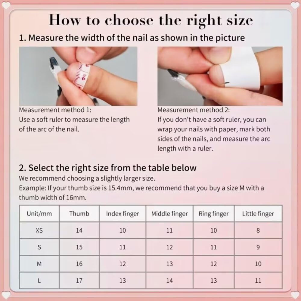 MAGLFELL Salon Press on Nails - 3D Almond Handmade Unique French Fake Nails, Thick Acrylic and Muti-Layer Gel False Nails, Reusable Gel Cured Durable Press Ons (Size S)