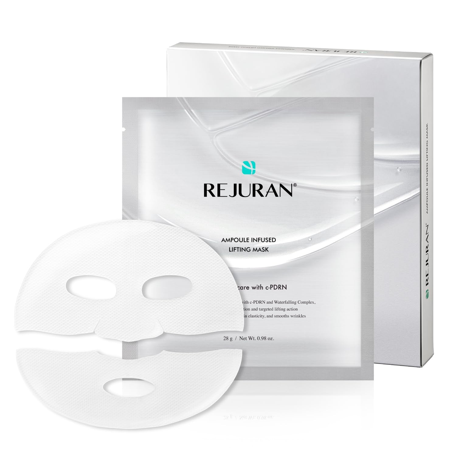 REJURAN® Skin Protection Mask, C-Pdrn® – Hydrating and Soothing Facial Sheet Mask for Irritated, Stressed, Repairs & Restores Skin Barrier with Panthenol & Allantoin, Korean Skin Care. 5-Pack