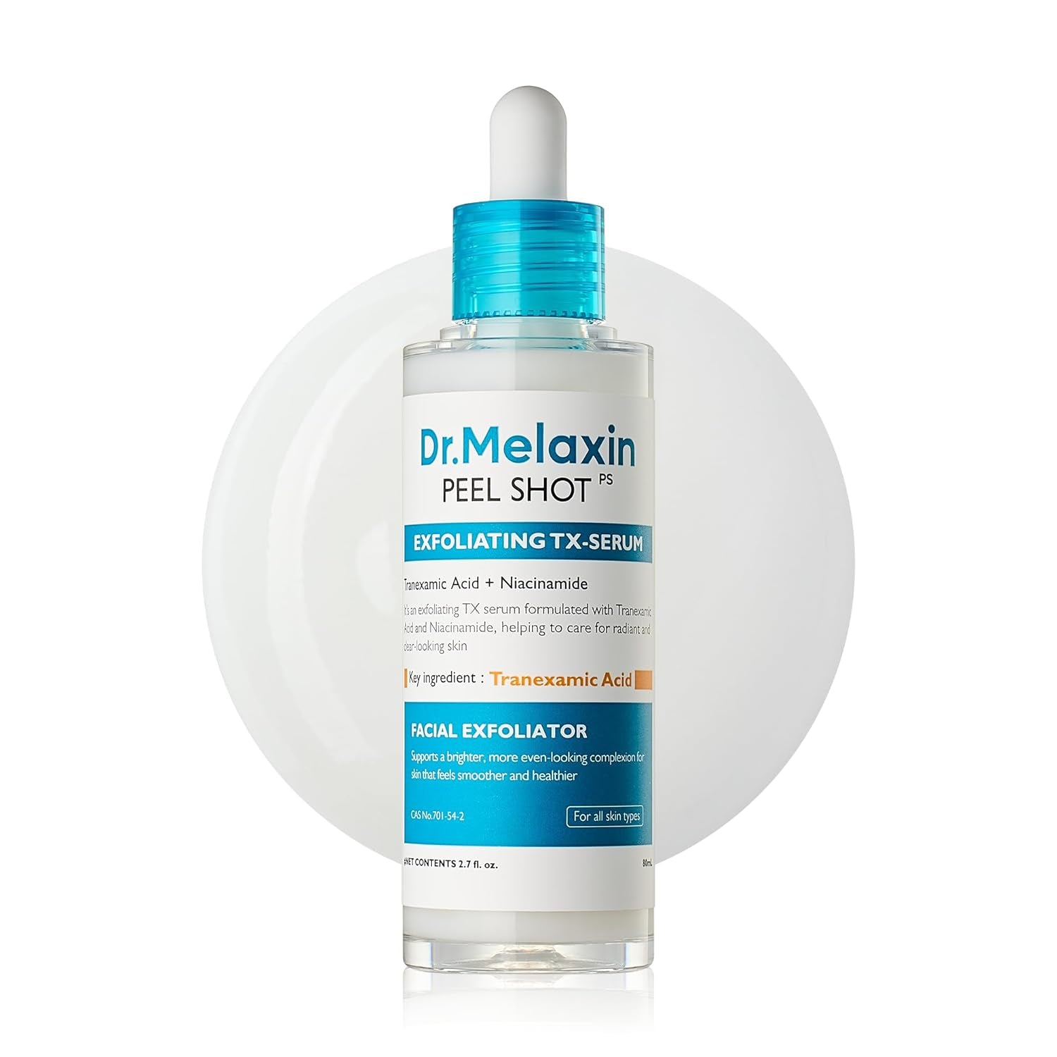 Dr.Melaxin Peel Shot Glow Black Rice Peeling Ampoule – AHA BHA Daily Chemical Exfoliant with Rice Water & Niacinamide, Glass Skin Texture for Dead Skin & Dull Complexion, Korean Skincare 2.7 Fl.Oz