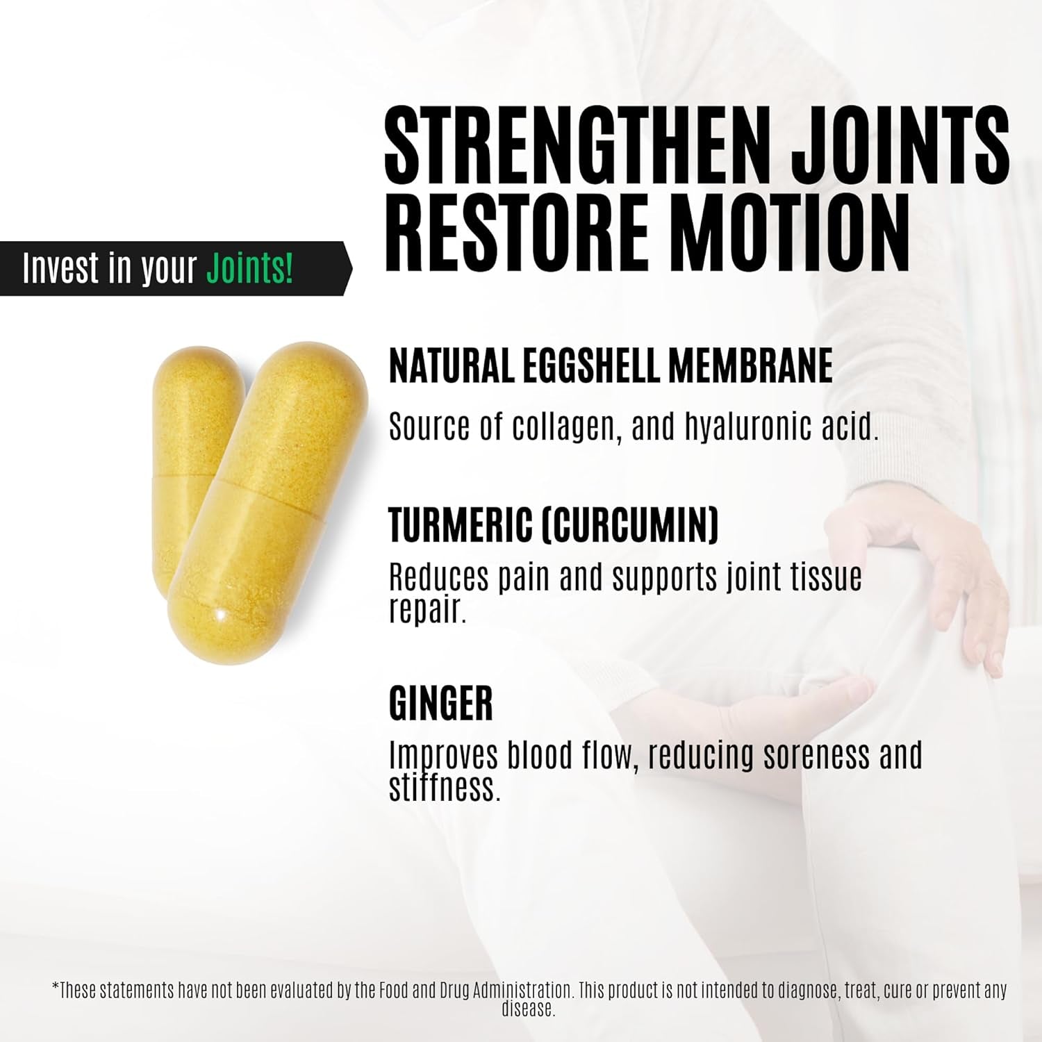 Dose by VH Superior Joints with NEM, Turmeric, Ginger & Hyaluronic Acid – Supports Flexibility, Mobility & Joint Comfort – Vegan Capsules (60 Count)