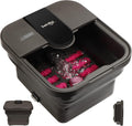 Beinilai Collapsible Foot Spa,Foot Bath with Heat and Massage and Bubble Jets,Foot Soak Tub with Six Non Motorized Rollers,Acupressure Massage Points,Red Light and Removable Pumice Stone