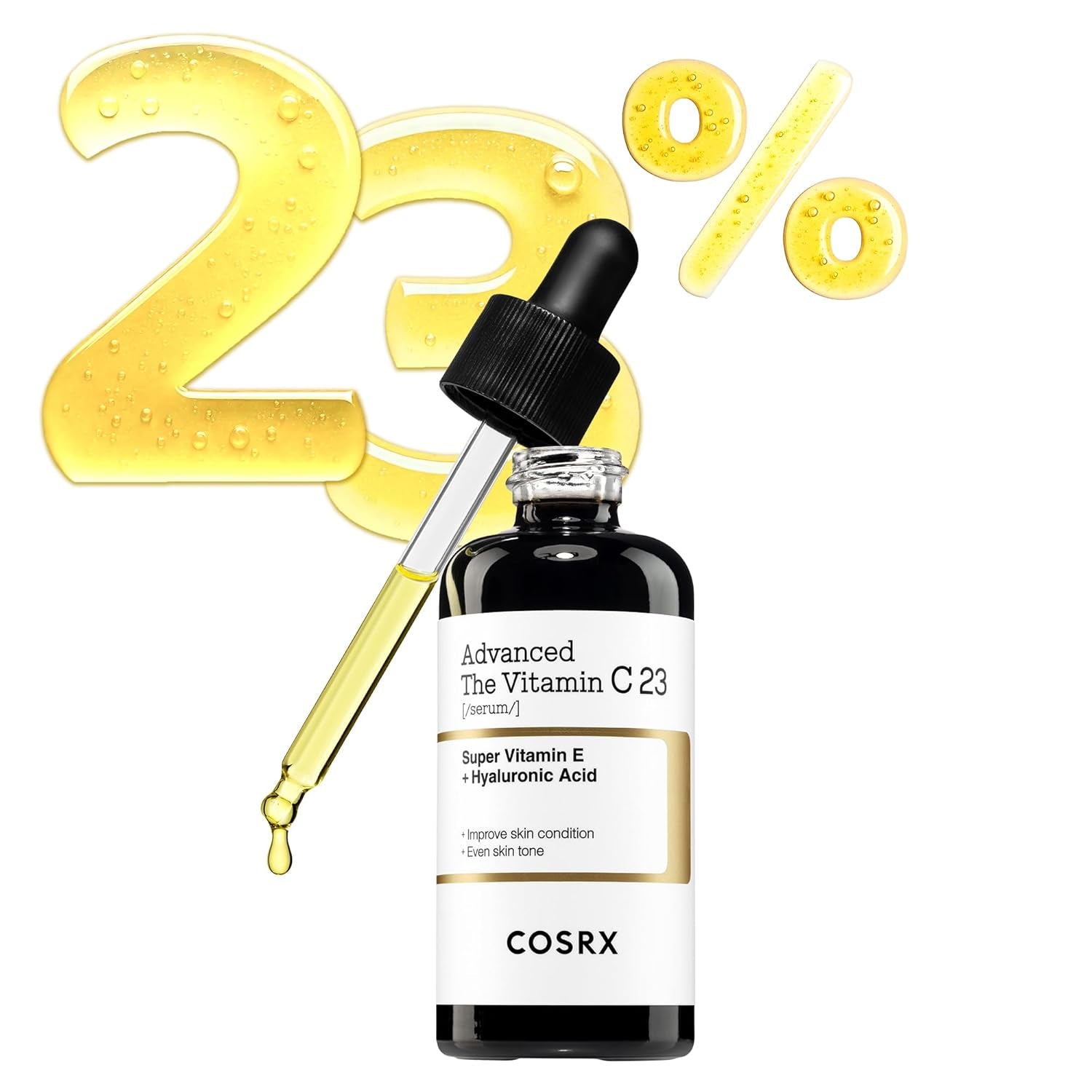 COSRX Advanced Pure Vitamin C 23% Serum with Vitamin E & Glutathione, Korean Vitamin C Serum for Fine Lines, Uneven Skin Tone & Dull Skin, 0.7Oz, Korean Skin Care, Mothers Day Gifts for Mom & Wife