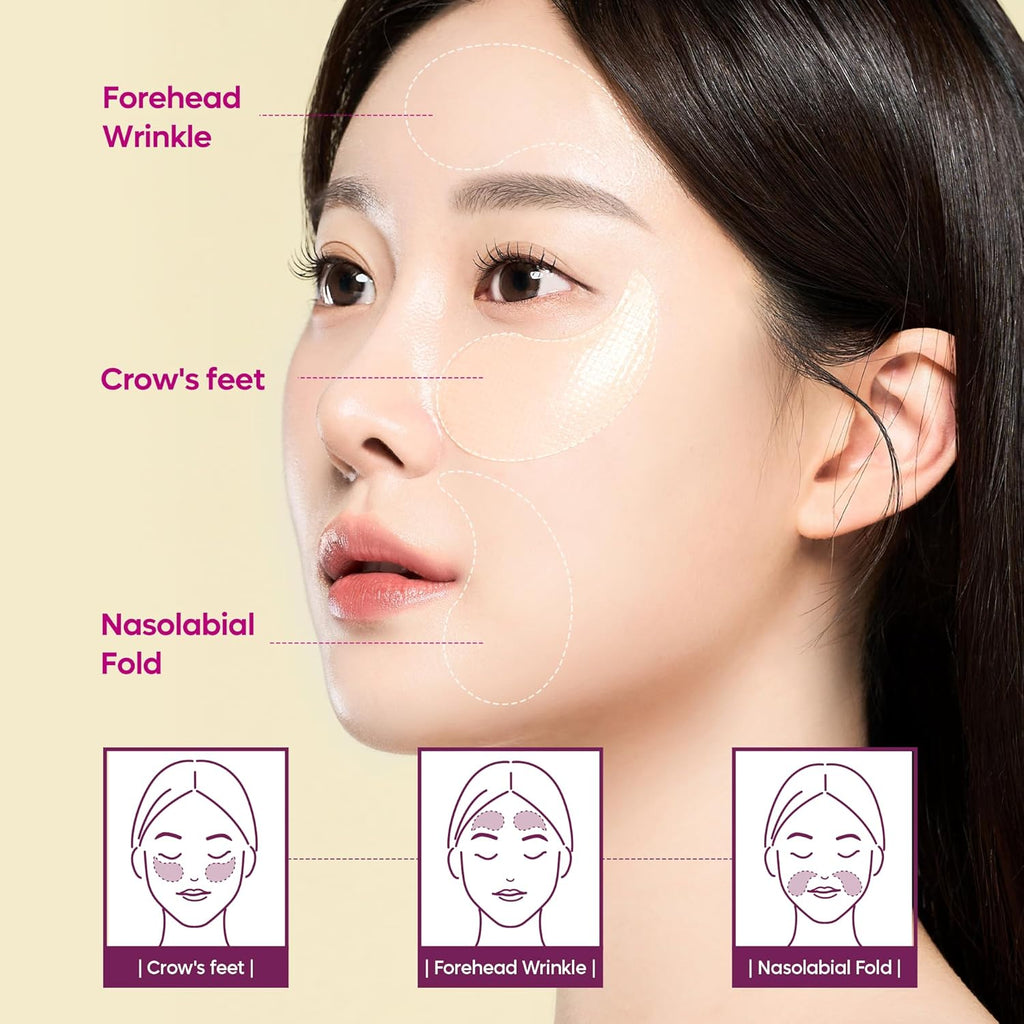 Dr.Melaxin Cemenrete Calcium Volume Eye Patch for Sagging under Eye Skin, Eye Mask Care for Wrinkles, Puffy Eyes & Dark Circles (60Patches)