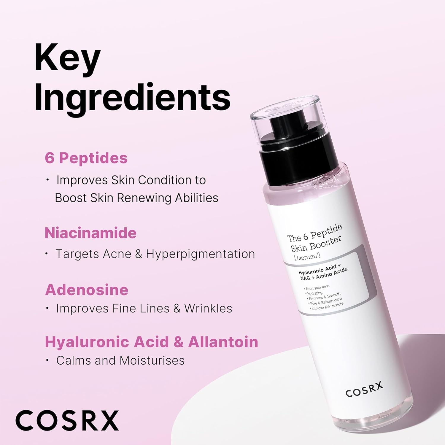 COSRX 6X Peptide Collagen Skin Booster Toner Serum for Dull & Uneven Skin, Preps Skin with Copper Peptides, Ghk-Cu, Skin Renewal Boosting Facial Essence, Korean Skin Care, 5.07 Oz, Mothers Day Gifts